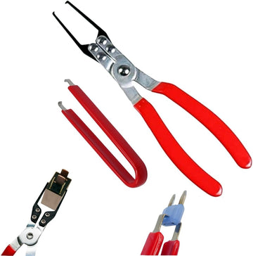 Red-handled automotive relay and fuse puller pliers set